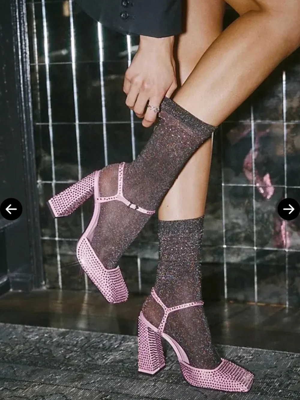 SCHUTZ Pink Studded Block Heel Sandals